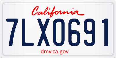 CA license plate 7LXO691