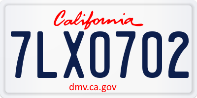 CA license plate 7LXO702
