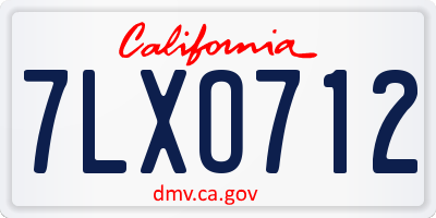 CA license plate 7LXO712