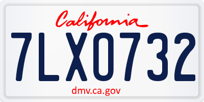 CA license plate 7LXO732