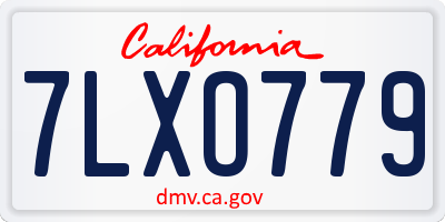 CA license plate 7LXO779