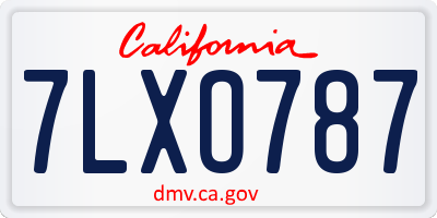 CA license plate 7LXO787