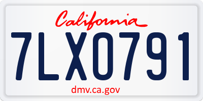 CA license plate 7LXO791