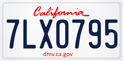 CA license plate 7LXO795
