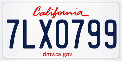 CA license plate 7LXO799