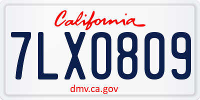 CA license plate 7LXO809