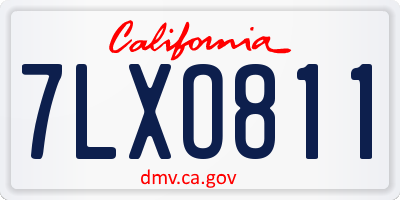CA license plate 7LXO811