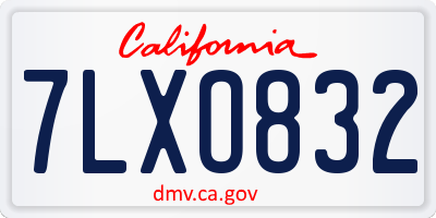 CA license plate 7LXO832