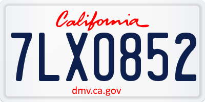 CA license plate 7LXO852