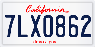 CA license plate 7LXO862