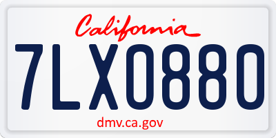 CA license plate 7LXO880