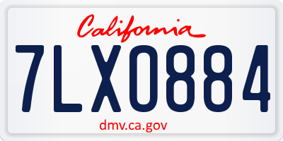 CA license plate 7LXO884