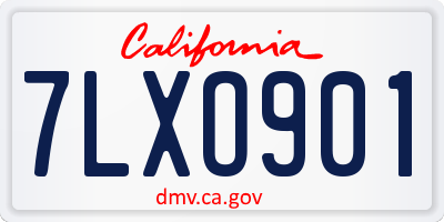 CA license plate 7LXO901