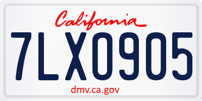 CA license plate 7LXO905