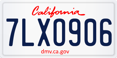 CA license plate 7LXO906