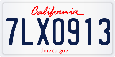 CA license plate 7LXO913