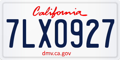 CA license plate 7LXO927