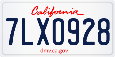 CA license plate 7LXO928