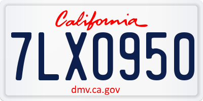 CA license plate 7LXO950