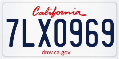 CA license plate 7LXO969