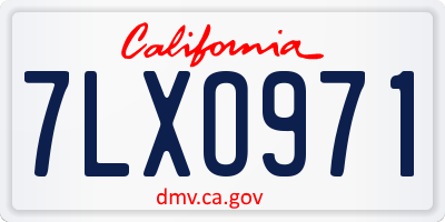 CA license plate 7LXO971