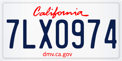CA license plate 7LXO974