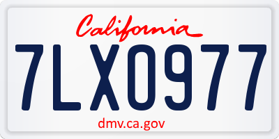 CA license plate 7LXO977