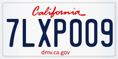 CA license plate 7LXP009