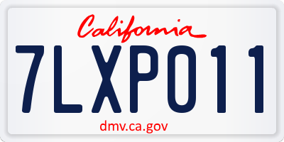 CA license plate 7LXP011