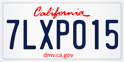 CA license plate 7LXP015