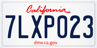 CA license plate 7LXP023