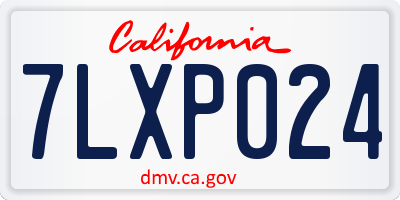 CA license plate 7LXP024