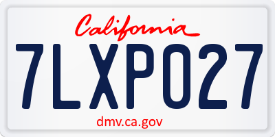 CA license plate 7LXP027