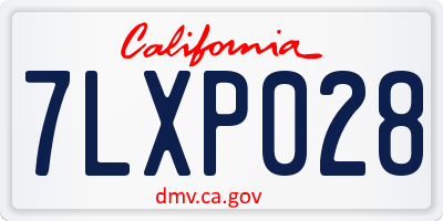 CA license plate 7LXP028
