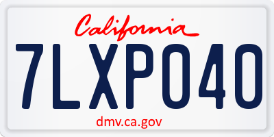 CA license plate 7LXP040
