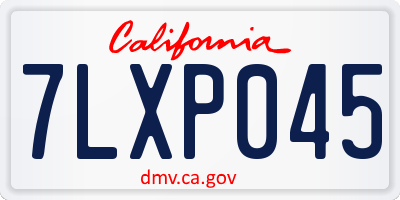 CA license plate 7LXP045