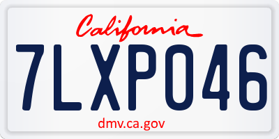 CA license plate 7LXP046