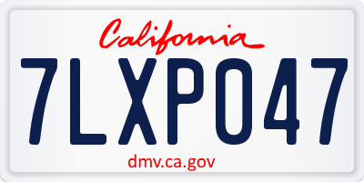 CA license plate 7LXP047