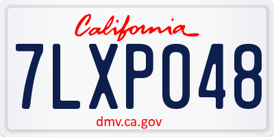 CA license plate 7LXP048
