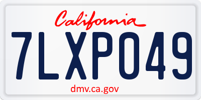 CA license plate 7LXP049