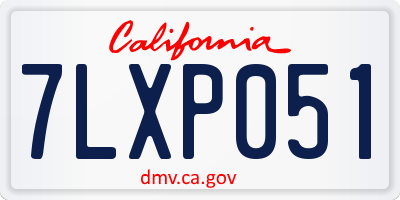 CA license plate 7LXP051