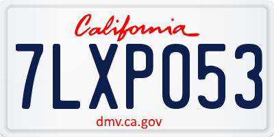 CA license plate 7LXP053
