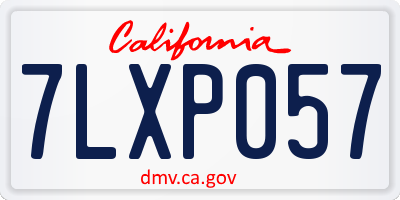CA license plate 7LXP057