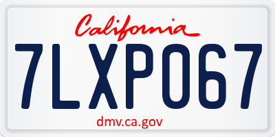 CA license plate 7LXP067