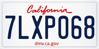 CA license plate 7LXP068
