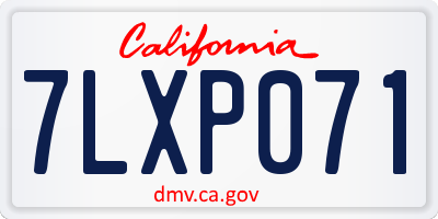 CA license plate 7LXP071