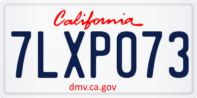 CA license plate 7LXP073