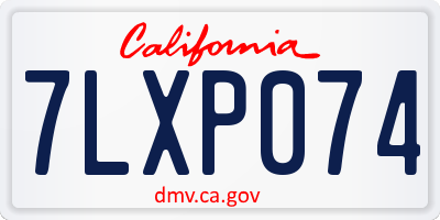 CA license plate 7LXP074