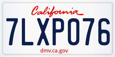 CA license plate 7LXP076