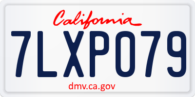 CA license plate 7LXP079